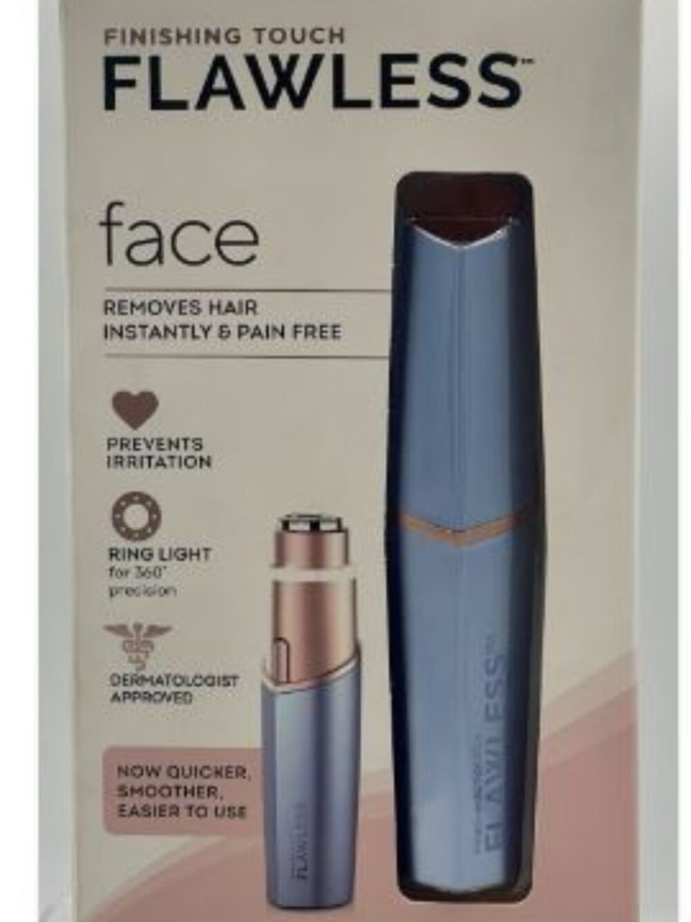 Finishing Touch Flawless Facial Hair Remover with LED Light for Women New